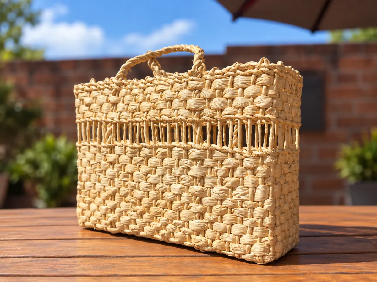 Bolsa de Palha Trançada Retangular G